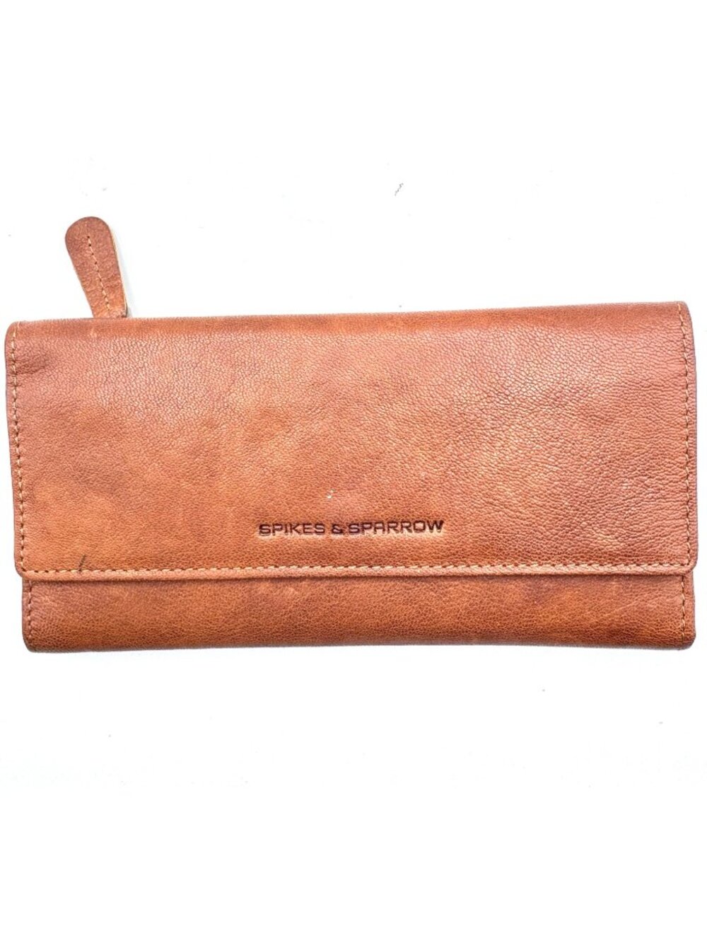 Spikes & Sparrow Genuine Leather Camel Color Wallet Tri-Fold RFID CC Protection - Picture 13 of 16
